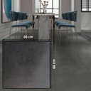 Pack de 28 Carreaux PVC Autocollants pour Sol – 60 × 60 cm – Gris Foncé Finition Mate - Modèle 6602 - 10,08 m²