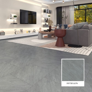 Pack de 28 Carreaux PVC Autocollants pour Sol – 60 × 60 cm – Gris Effet Béton Clair Finition Mate - Modèle 6614 - 10,08 m²