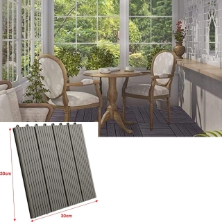 Dalle Clipsable Composite Bois-Plastique 30×30 cm – Imperméable, Antidérapante – Gris - Pour Maison & Jardin