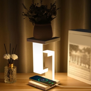 Lampe LED Suspendue En Blanc Avec Chargeur Sans Fil 