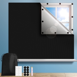 Rideau Occultant Portable 100 % Anti-Lumière Sans Perçage, 200 × 145 cm