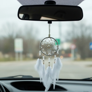 Dream Catcher Blanc  Avec Plumes Douces et Perles