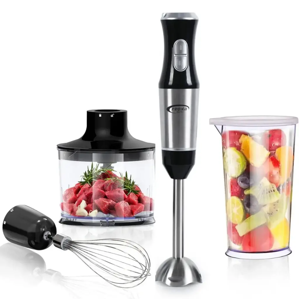 PROVA Mixeur Plongeant Noir Multifonction 4 en 1 600W 