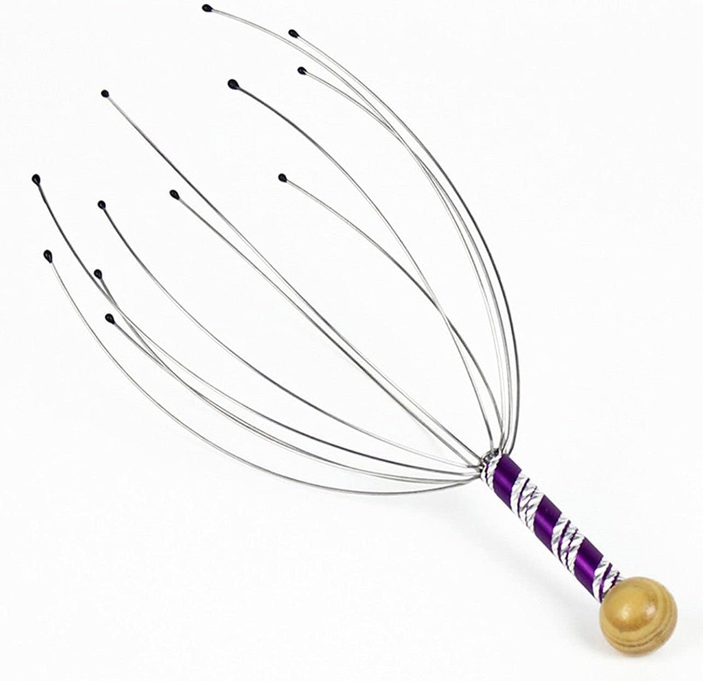 Masseur Du Cuir Chevelu En Forme De Poulpe-Violet