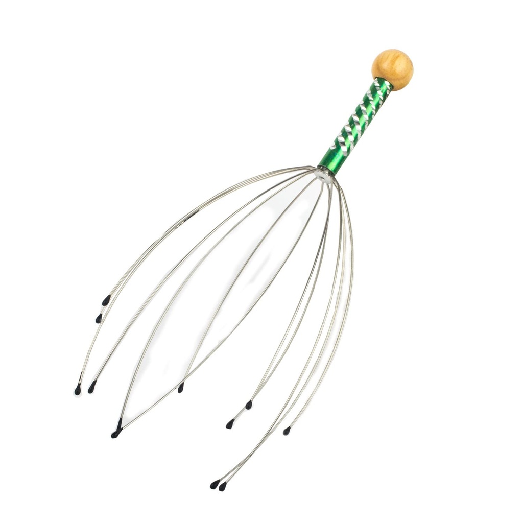 Masseur Du Cuir Chevelu En Forme De Poulpe-Vert