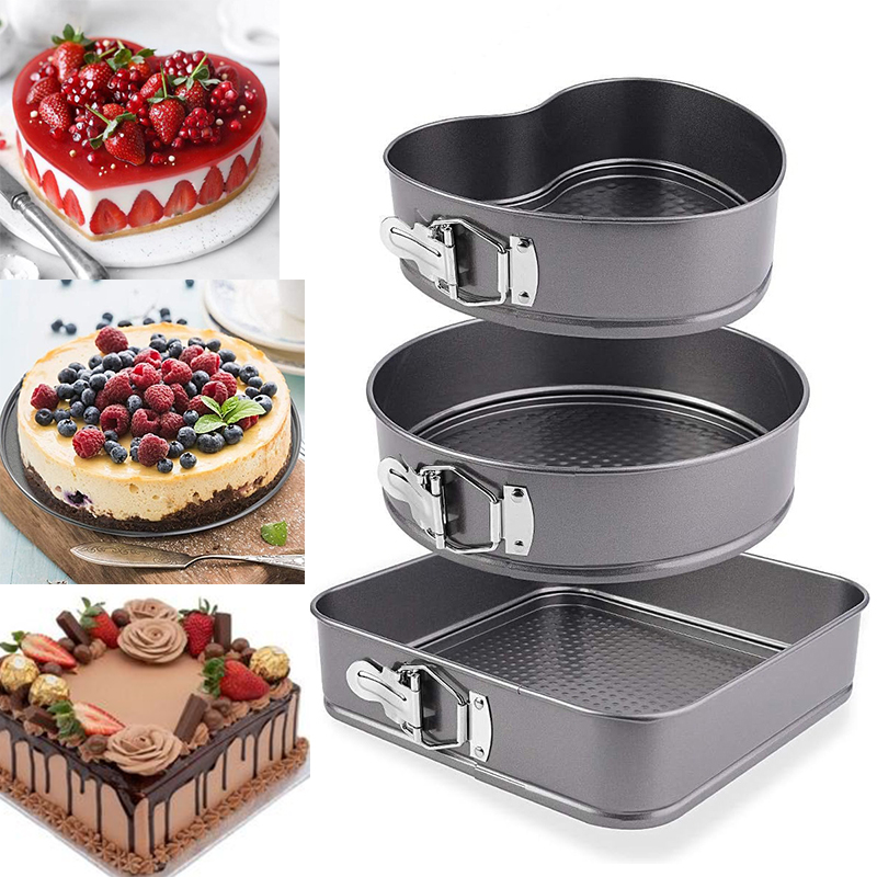 Lot de 3 Moules à Gâteaux Gris En Acier inoxydable 