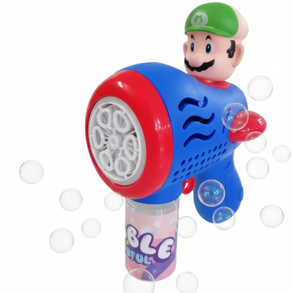 Pistolet à Bulles Avec Réservoir De Savon Pour Enfant 3 ans+ – Motif Super Mario