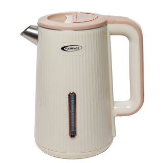 Florence Bouilloire Électrique 2L – 1500W – Double Paroi – Beige - Modèle HK373