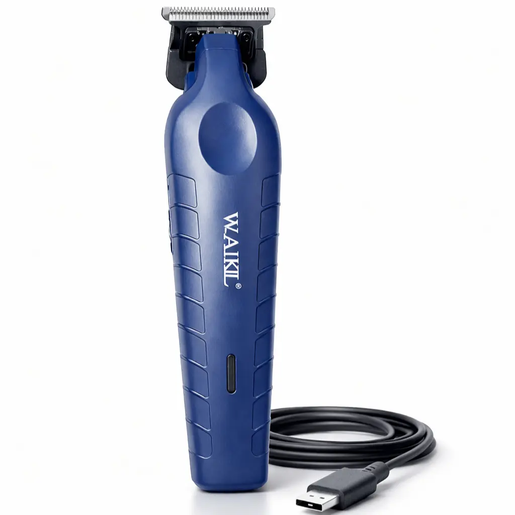 WAIKIL WL-1782  Tondeuse Professionnelle Sans Fil Rechargeable – 1200mAh LI-ION Batery , T Blade-bleu