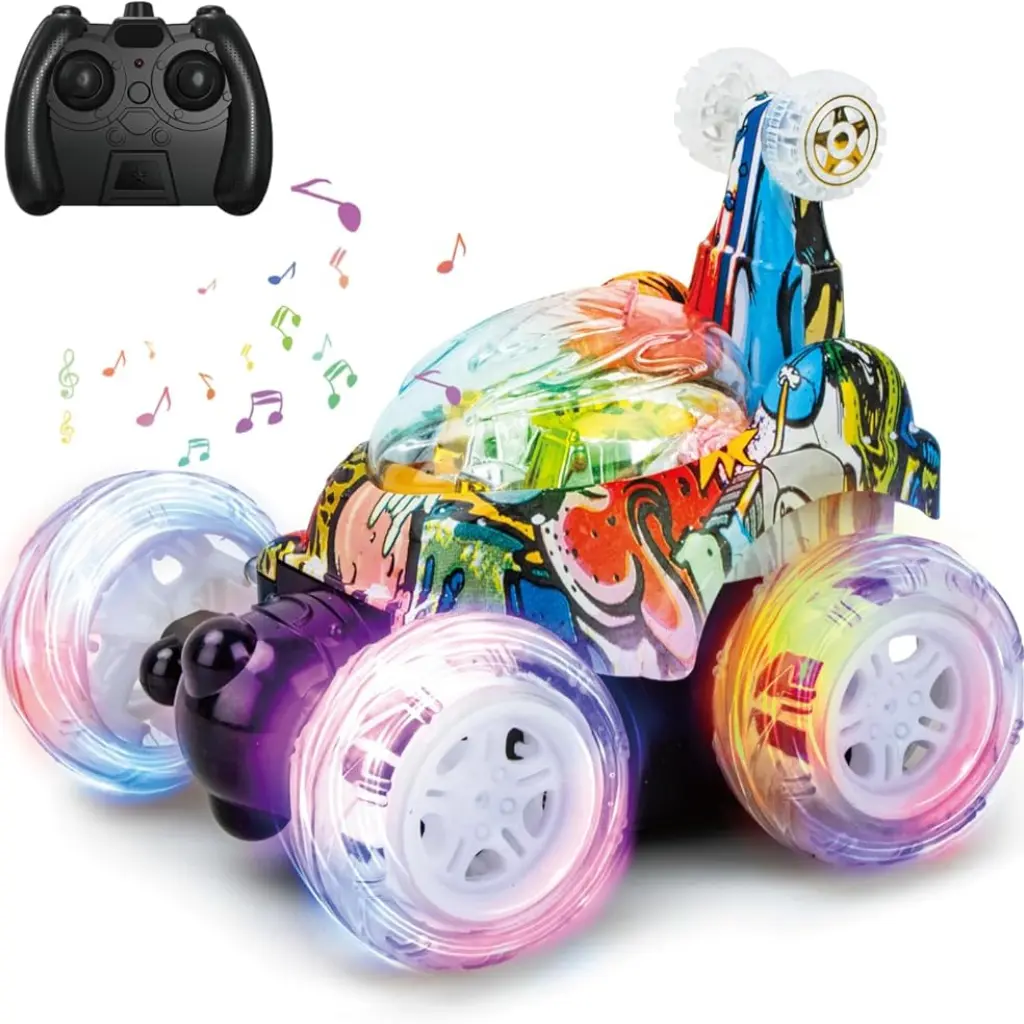 Stunt Car 360° – Voiture RC Acrobatiques Avec LED et Musique, Rechargeable, Pour Enfants 3 ans plus