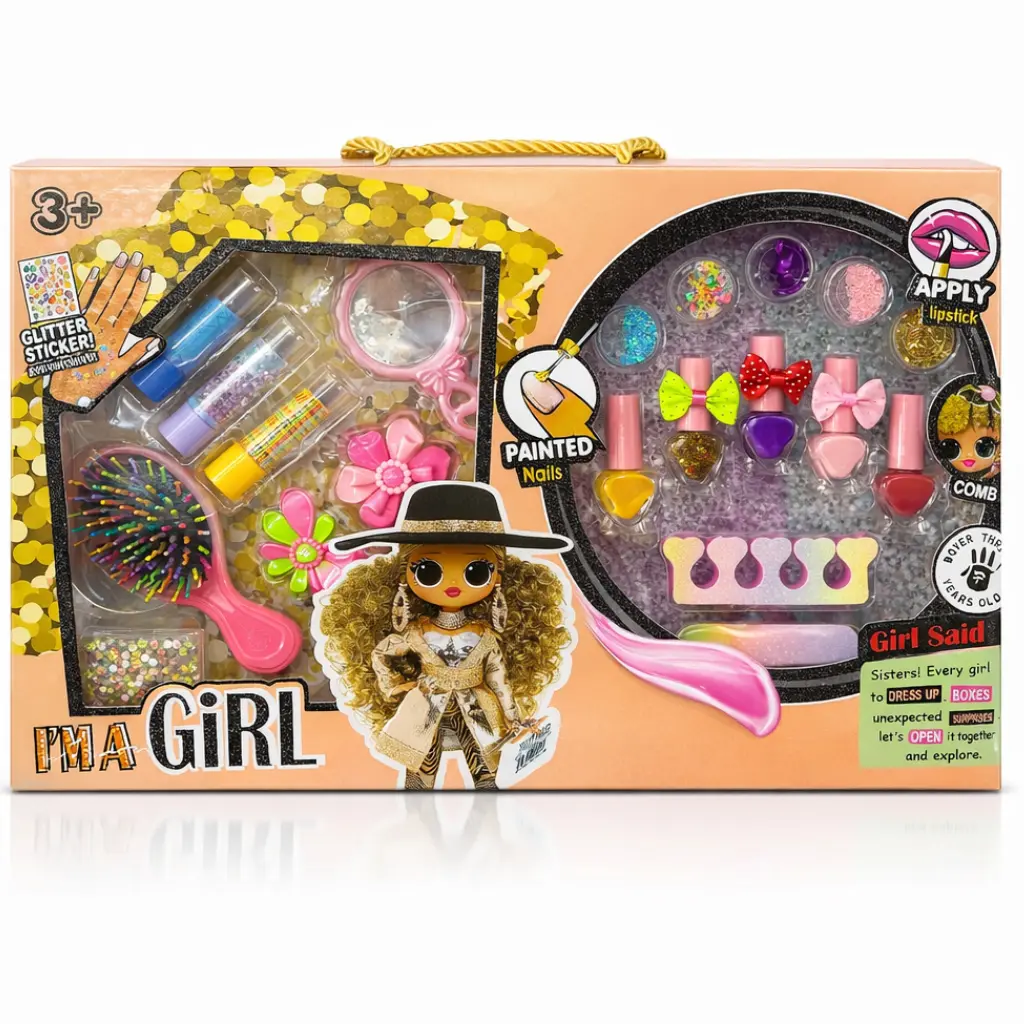 Coffret Maquillage & Manucure Enfant “I’m A Girl” – Kit Beauté Complet 3+ Ans