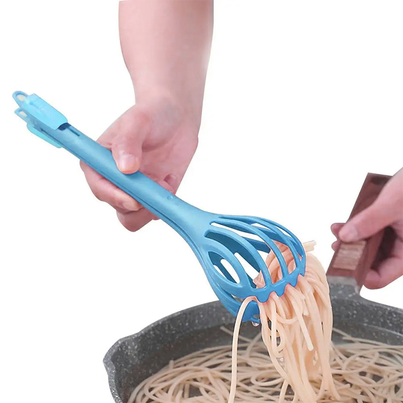 fouet à main et pince de cuisine 2 en 1-Bleu