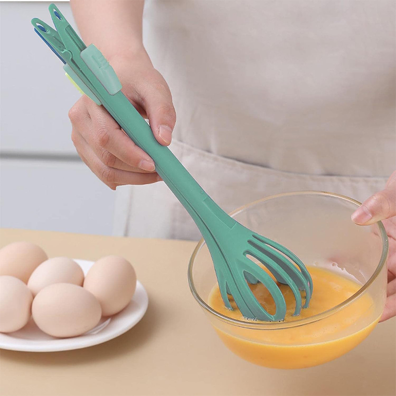 Fouet à main et Pince de cuisine 2 en 1 -Vert