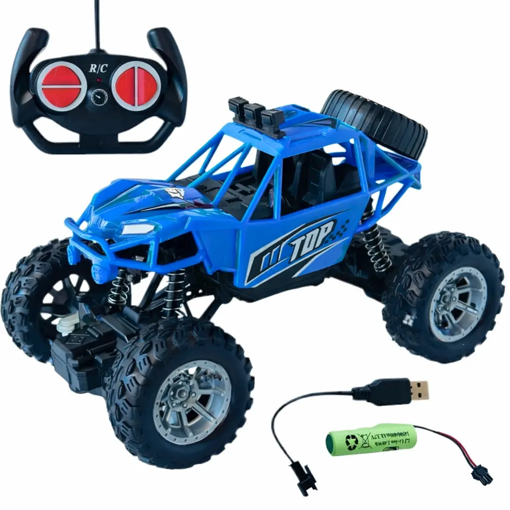 Voiture Télécommandée Rock Crawl Speed King 4x4 – Rechargeable- Bleu – 3 Ans+