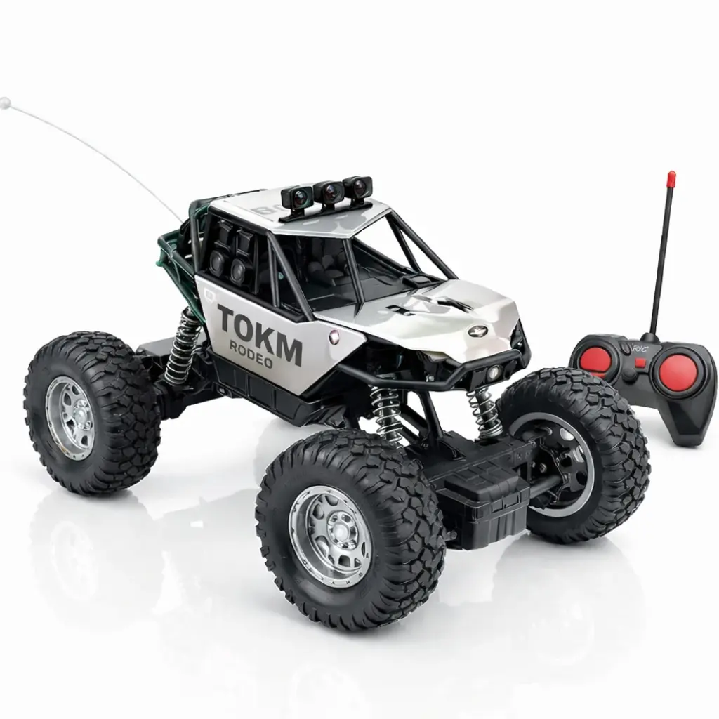 Voiture RC Tout-Terrain 1:18 Powerful-Car – Rechargeable Haute Vitesse (6+) Gris