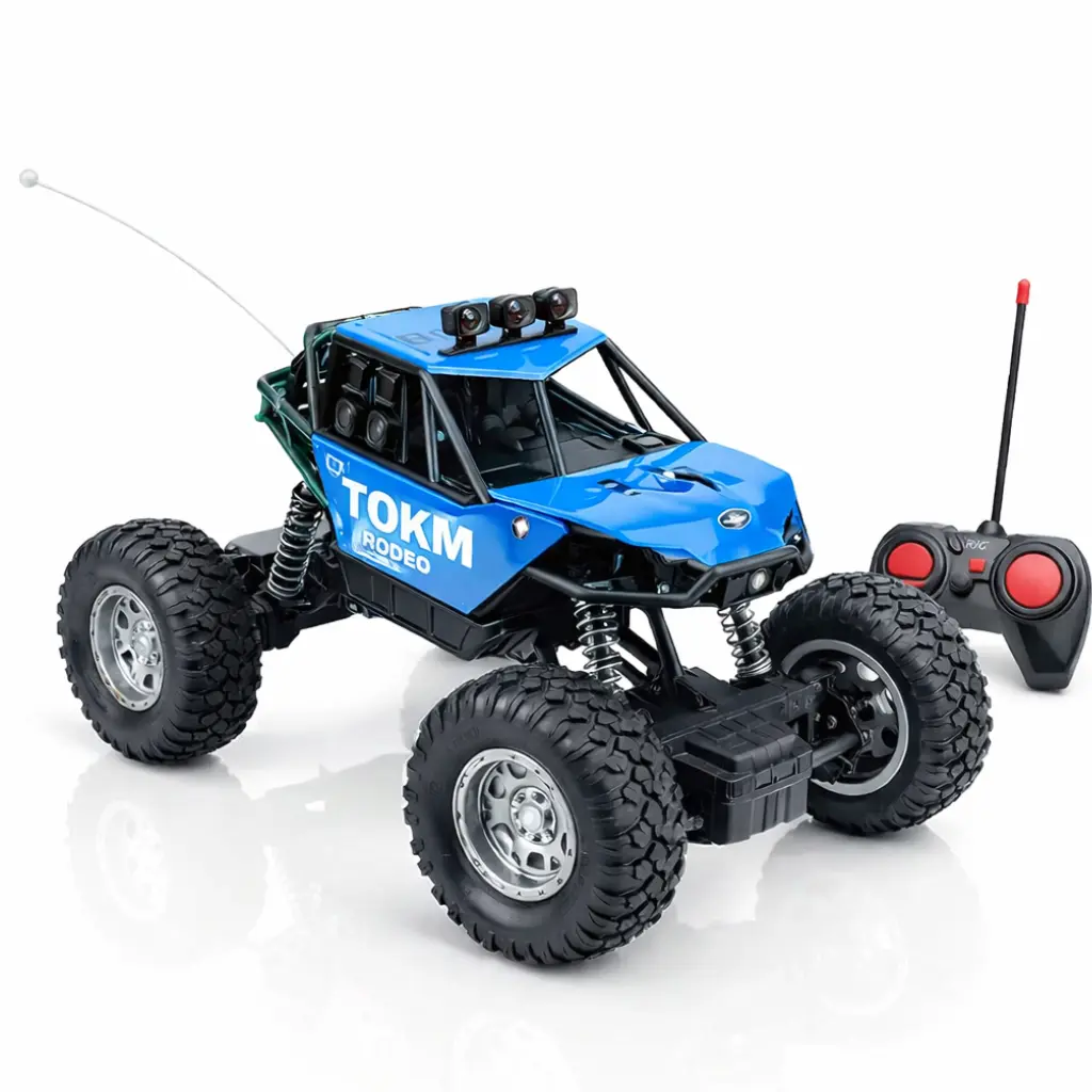 Voiture RC Tout-Terrain 1:18 Powerful-Car – Rechargeable Haute Vitesse (6+) Bleu