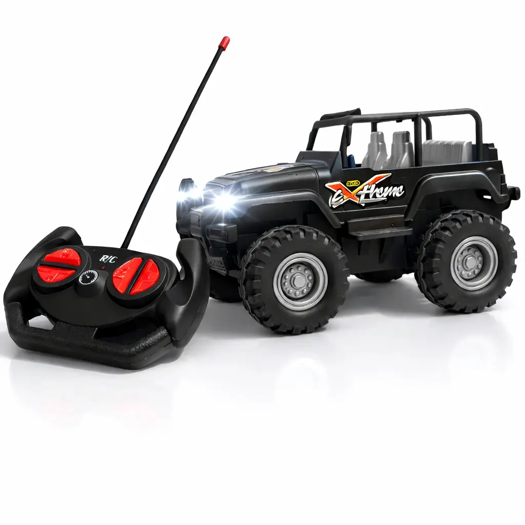 Voiture Télécommandée Rechargeable Tout-Terrain 4WD X-treme – Monster Truck Bleu – Enfant 3 ans+ 