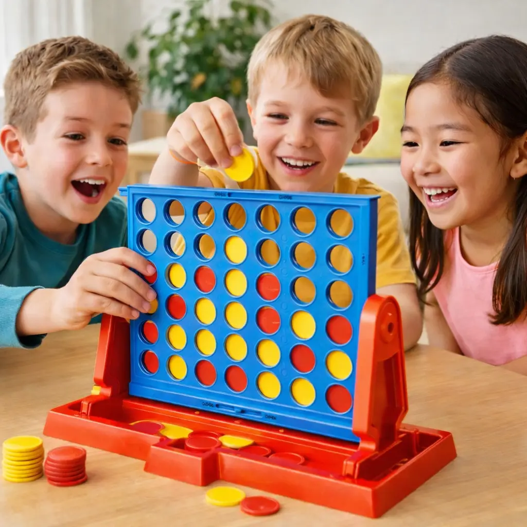 Jeu de Société Stratégique 4 en Ligne – 40 Pions – 2 à 4 Joueurs – Jeu Éducatif Enfant 3+