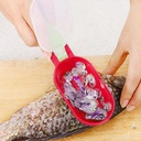 Grattoir à écailles de poisson en plastique-Rouge