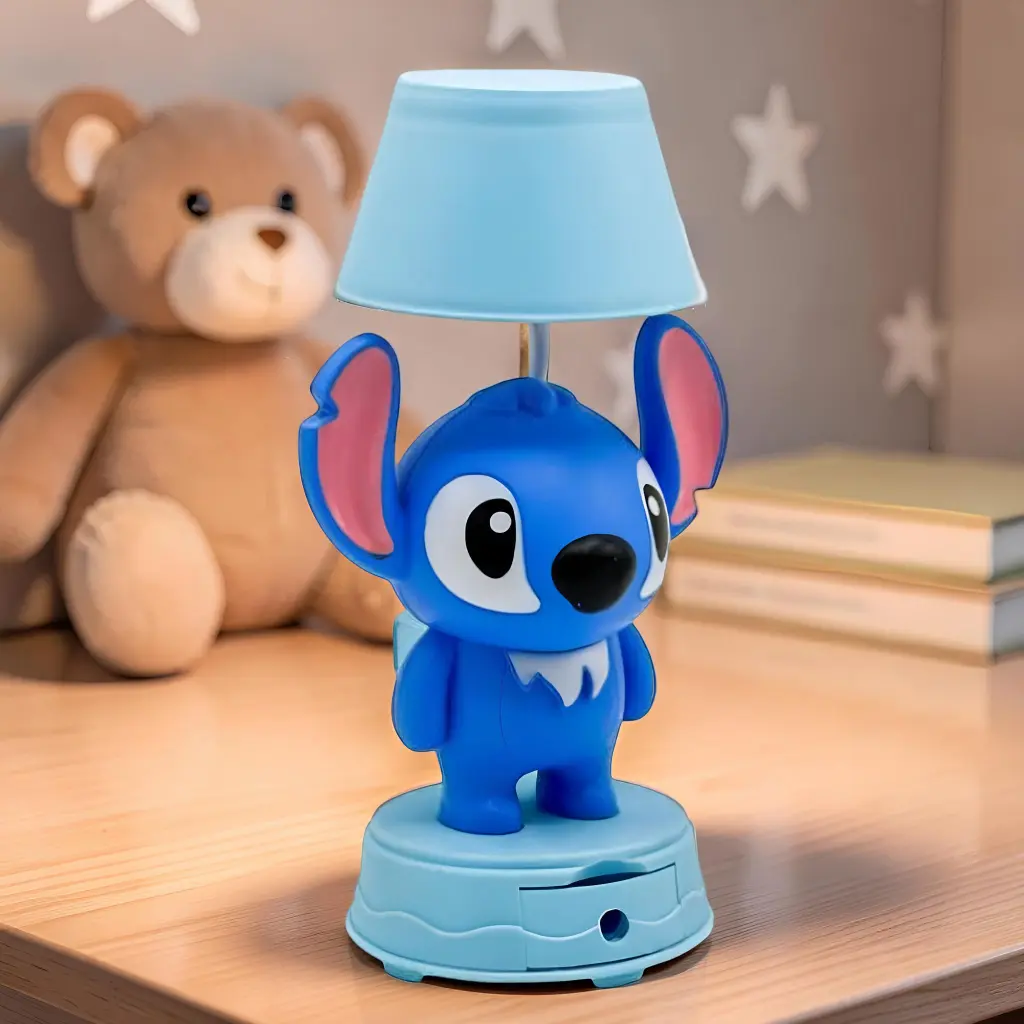 Lampe LED Stitch Rechargeable – 3 Modes de Lumière avec Taille-Crayon Intégré- Bleu