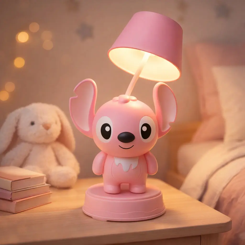 Lampe LED Stitch Rechargeable – 3 Modes de Lumière avec Taille-Crayon Intégré- Rose