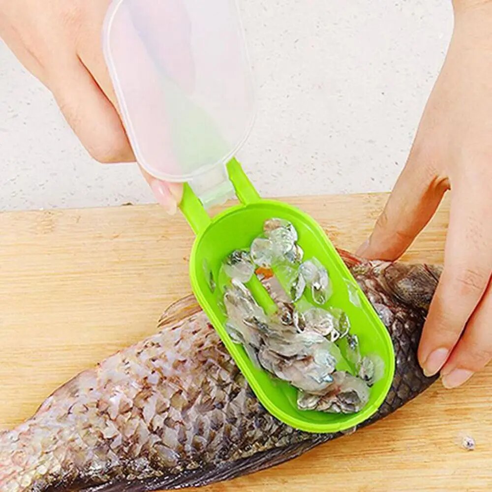 Grattoir à écailles de poisson en plastique-Vert