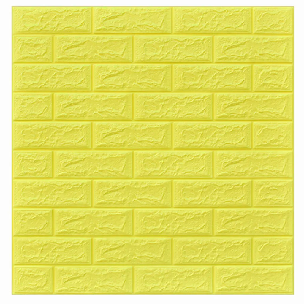 Panneau Mural Adhésif Jaune - Anti-Humidité 3D - 77 * 70 cm