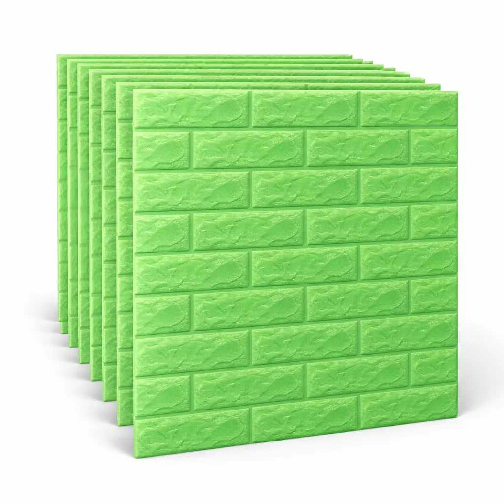 Pack de 10 Panneaux Muraux Adhésifs Anti-Humidité 3D - 77 * 70- Vert