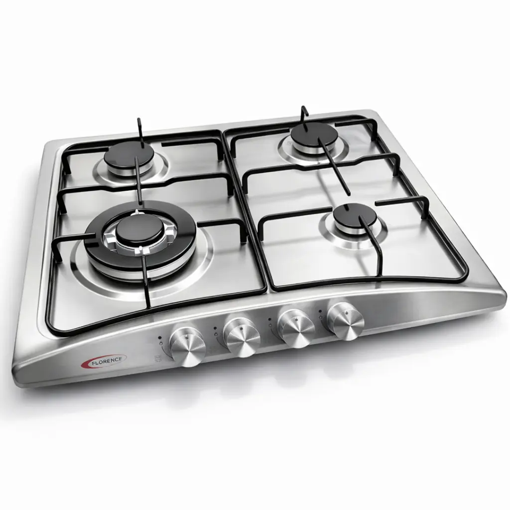 FLORENCE Plaque de Cuisson Encastrable  – 4 Feux Gaz – Inox - Modèle FH-6032SE