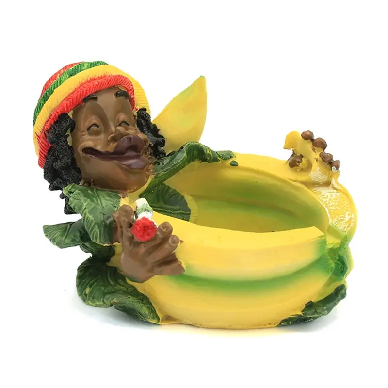 Cendrier jamaïcain en résine Motif Banane