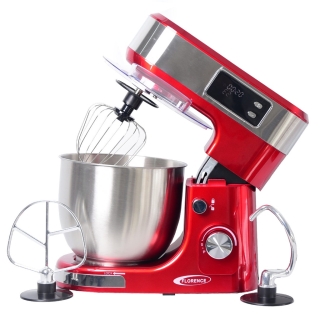 Florence Robot Pétrin Avec Afficheur Digital 5L 1300W - Rouge - Modèle 6466AE