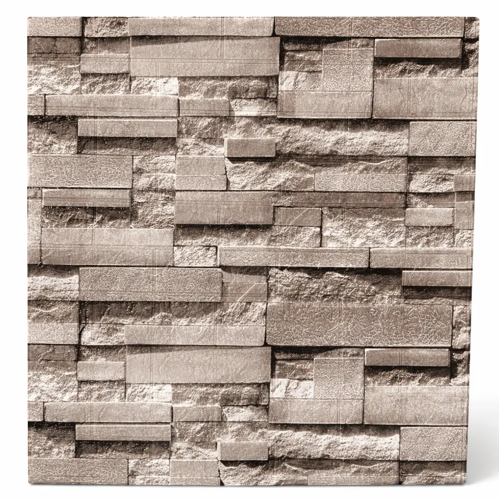 Panneau Mural 3D Autocollant Effet Pierre – Anti-Humidité 70 × 77 cm