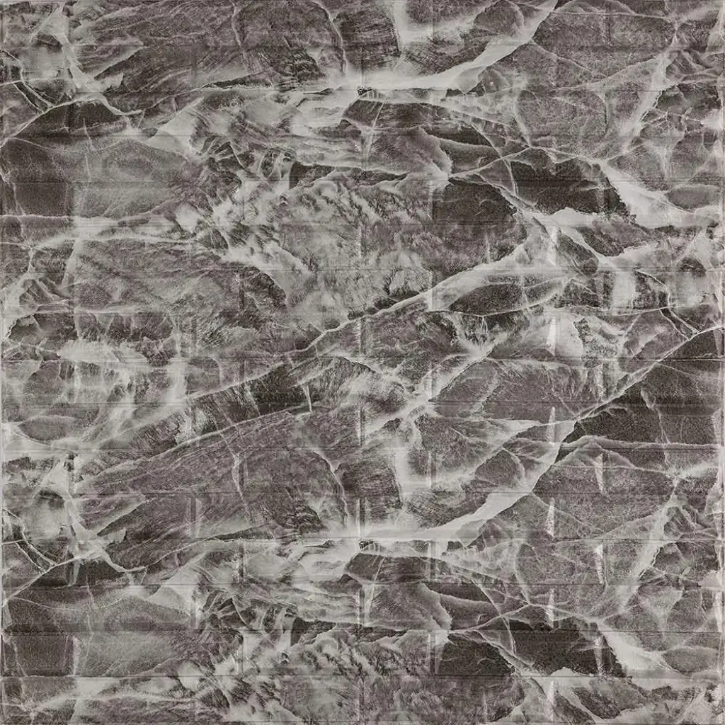 Panneau Mural 3D Effet Marbre Gris avec Veines Blanches 70 × 77 cm – Anti-Humidité