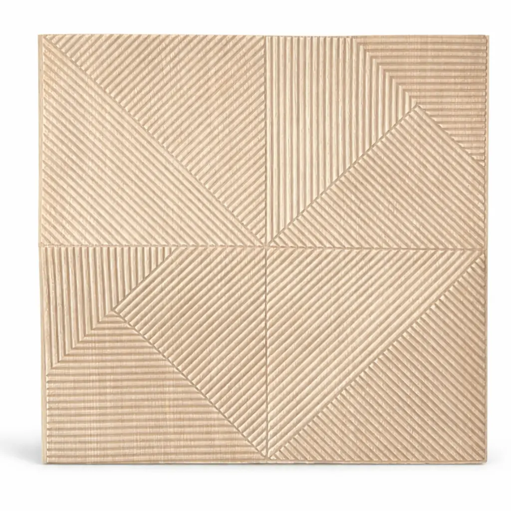 Panneau Mural 3D Adhésif Beige – Motif Géométrique 70 × 70 cm