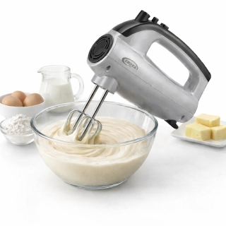 PROVA Batteur à Main – 150W, 7 Vitesses, Fonction Turbo - Gris