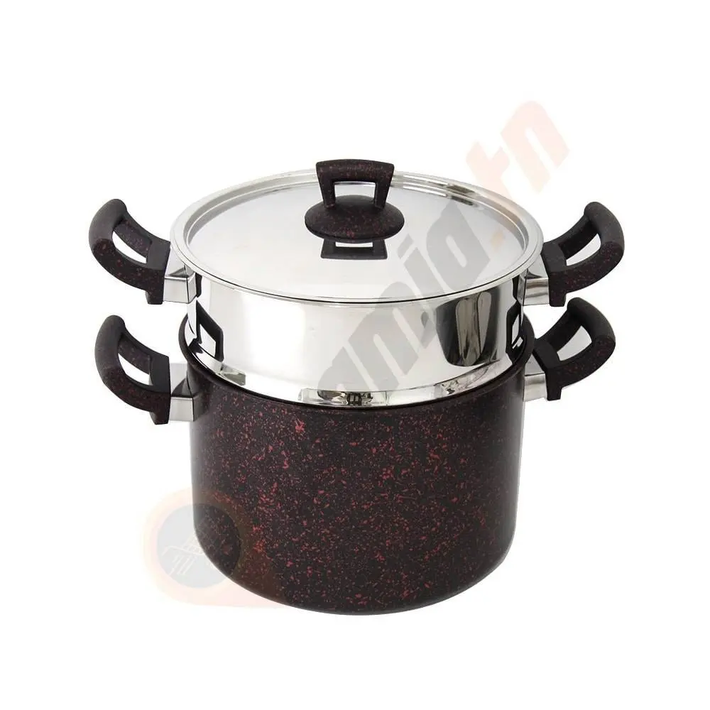 Couscoussier Granit 6L/22 cm Hascevher-Noir rouge