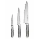 KUNISON Set de 3 Couteaux  – Finition Marbre – Lames Inox Ultra Tranchantes