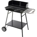 Barbecue à Charbon sur Roues avec Desserte Latérale – Grille 53 x 38 cm – 6 à 8 Couverts