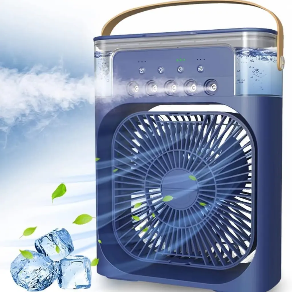 Climatiseur Portable Bleu 3 Vitesses Veilleuse LED USB Type C 600 ml