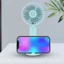 Ventilateur Portable à Main Rechargeable avec Support – USB Sans Fil à 3 Vitesses Bleu