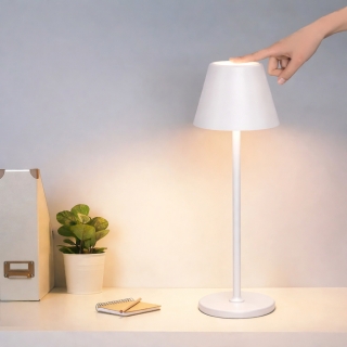 Lampe de Table Portable Sans Fil Rechargeable – Tactile LED 3 Modes - Blanc