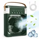 Mini Climatiseur Portable USB Type-C – 3 Vitesses – Veilleuse LED – Réservoir 300 ml - Vert