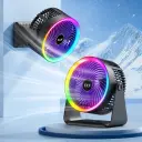 Ventilateur Portable Rechargeable LED RGB – 5 Vitesses – USB Rechargeable