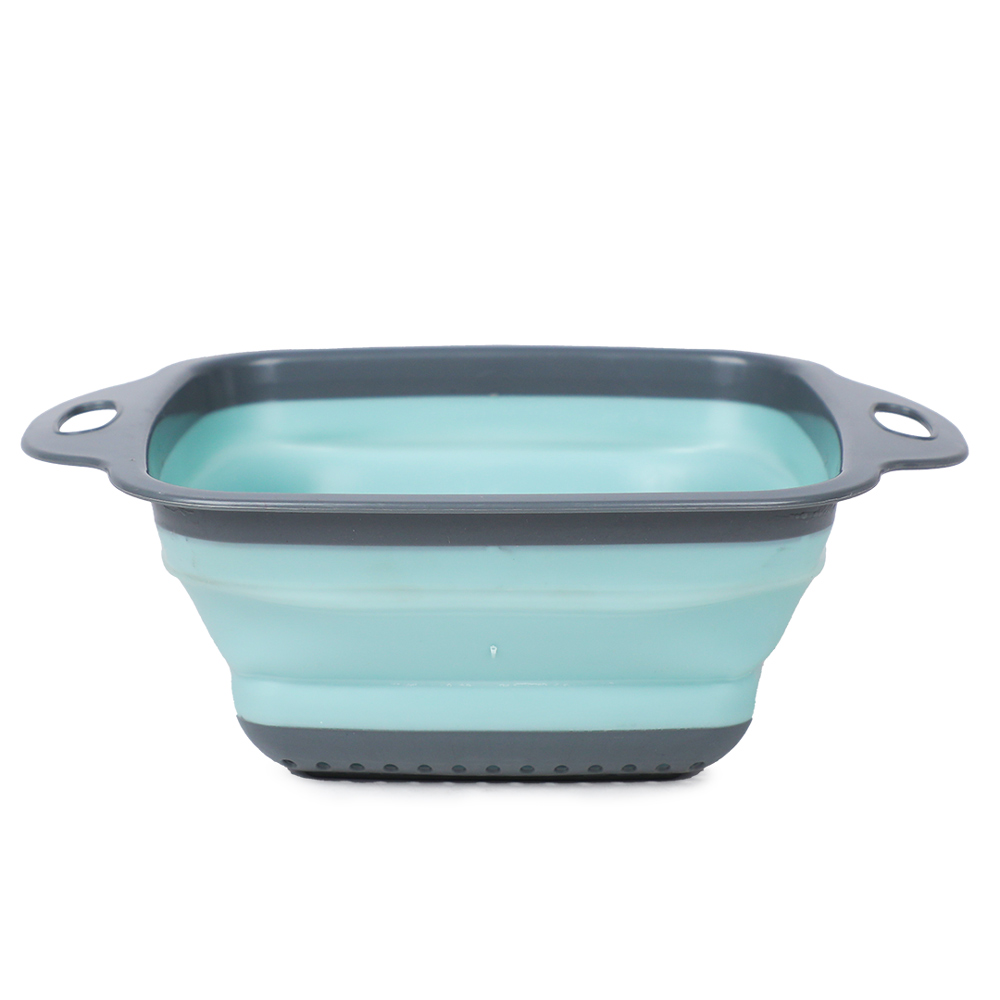 Passoir carré pliable en silicone 22.5x 18-Bleu