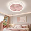 Ventilateur Plafonnier LED 36W avec Télécommande – 3 Vitesses – Éclairage 3 Couleurs - Rose