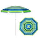 Parasol Extérieur Rond 2.2 m Double Toit à Rayures – Anti UV – Multicouleurs