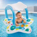 Intex Bouée Gonflable Bébé avec Auvent de Protection UV – Flotteur de Piscine Sécurisé 81 × 79 cm