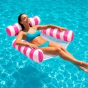 Hamac de Piscine et Plage Gonflable avec Filet – 115 x 105 x 15 cm - Rose