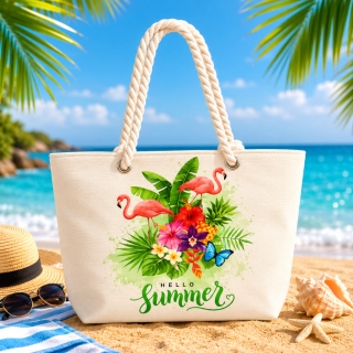 Sac de Plage Hello Summer Flamingo – 50 x 37 x 14 cm