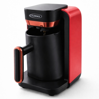 Florence Machine à Café Turc 2 en 1 - 500W – 280ml – Rouge – Café & Milk Drinks - Modèle HK466
